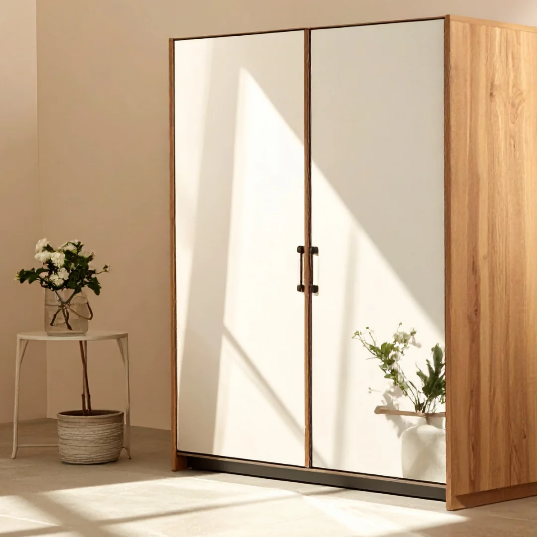 Wardrobe – 3-door with mirror on rent