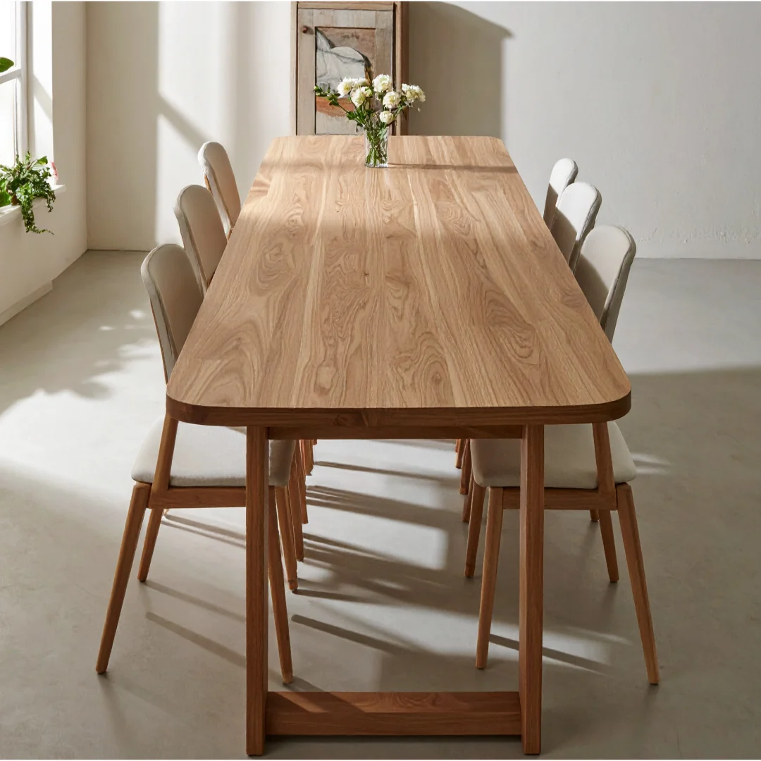 Dining table set – 6-seater engineered wood on rent