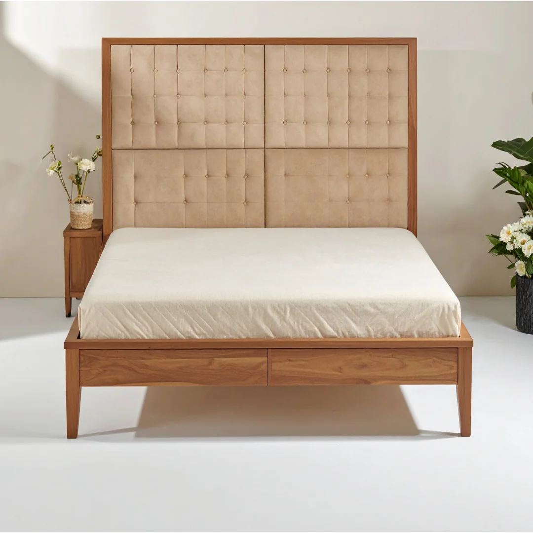 King wooden bed frame – 6 x 6.5 ft on rent